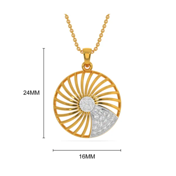 Radiant Sunburst Pendant Rose Gold Lab Diamond - Image 3