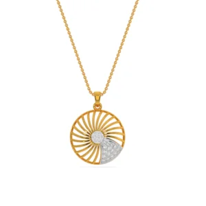 Radiant Sunburst Pendant Rose Gold & Diamond