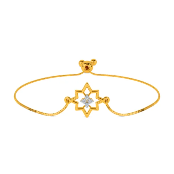 Sparkling Gold Lab Grown Diamond Star Shape Bracelet