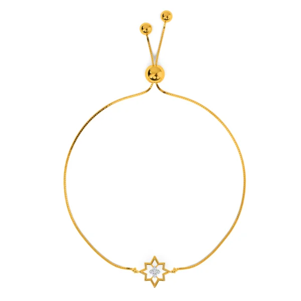 Sparkling Gold Lab Grown Diamond Star Shape Bracelet - Image 4