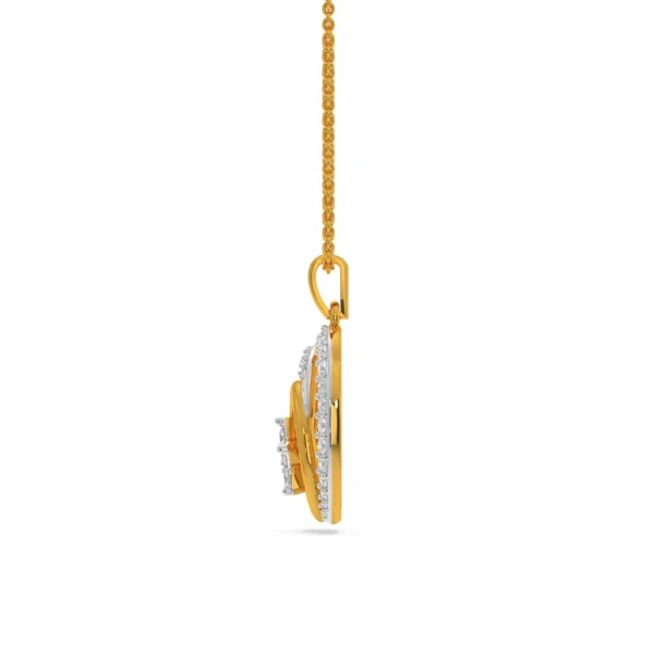 14kt Gold Lab Diamond Sparkling Star in Circle Pendant - Image 3