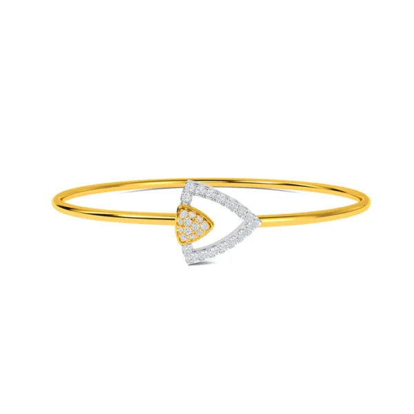 Triangular Charm Gold Lab Grown Diamond Bangle Bracelet
