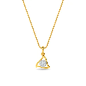 Triangular Shape Pendant 14KT Gold Lab Diamond