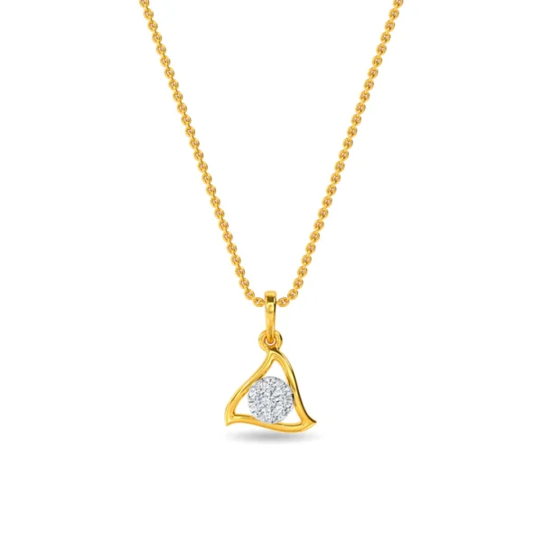 Triangular Shape Pendant 14KT Gold Lab Diamond