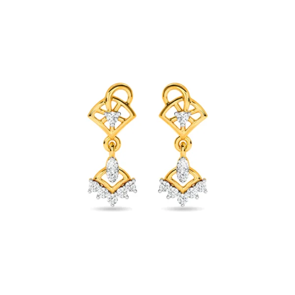 Yellow Gold Diamond Dangle Cascade Earrings