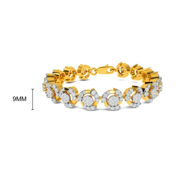 Bonded Loops Circle Links Gold Lab Diamond Bracelet - Image 2