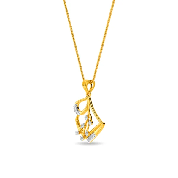 Gold Lab Diamonds Branches Adrift Upside Down Square Pendant - Image 3