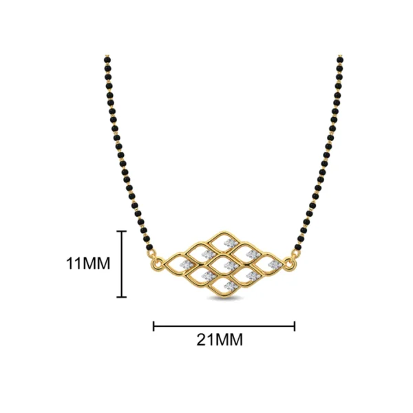 Exquisite 14kt Gold Diamond Hive Pendant Mangalsutra - Image 3