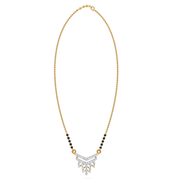 Gold Diamond Inverted Triangle Shape Mangalsutra