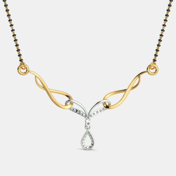 Interwined Link Gold Diamond Mangalsutra Pendant