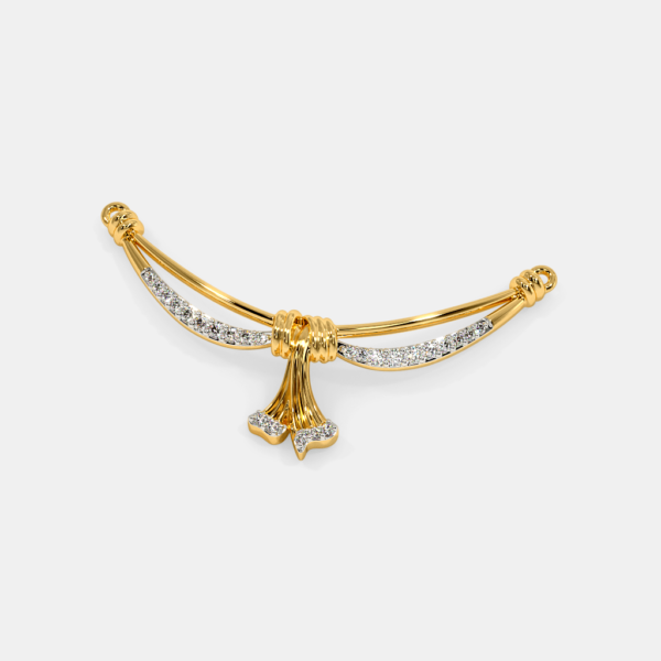 Gold Diamond Knot Mangalsutra Pendant - Image 2