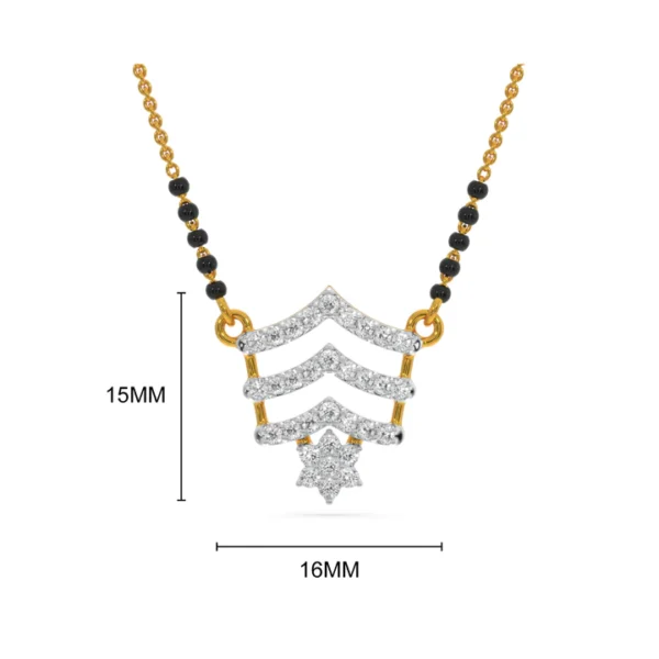 Starlight Zigzag Pattern Dangle Mangalsutra - Image 3