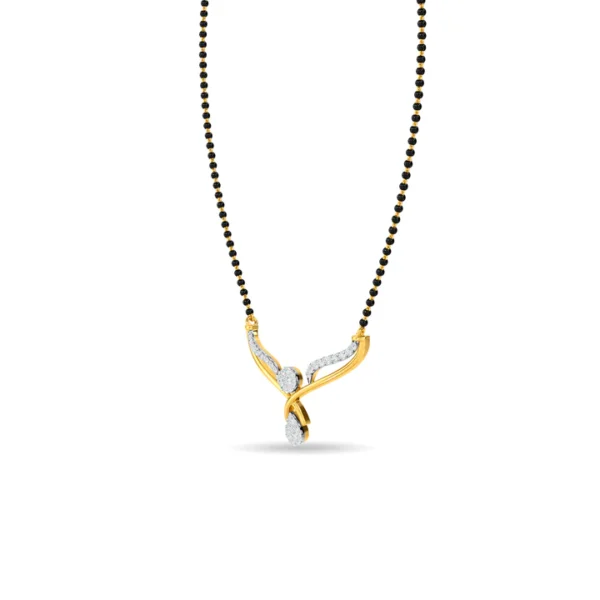 Elegant Fusion Drop Gold Diamond Mangalsutra