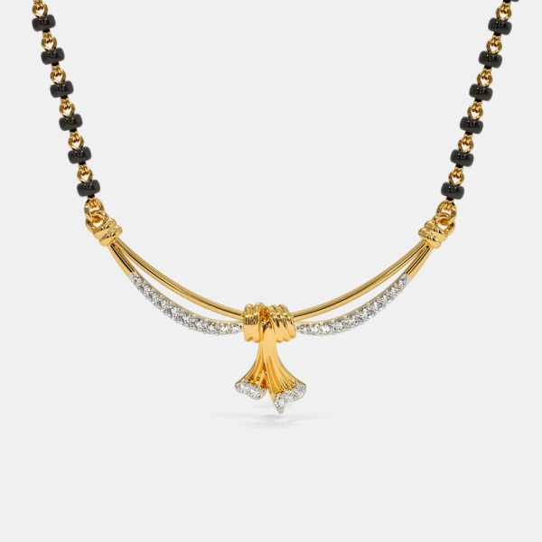 Gold Diamond Knot Mangalsutra Pendant