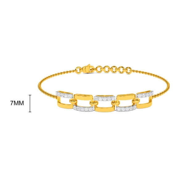 Radiant Gold Lab Grown Diamond Link Bracelet - Image 2