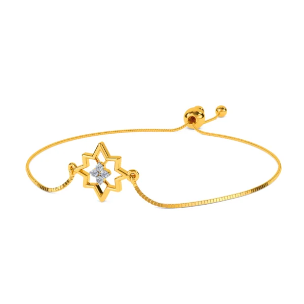 Sparkling Gold Lab Grown Diamond Star Shape Bracelet - Image 2