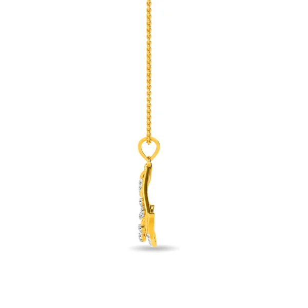 Gold Lab Diamonds Branches Adrift Upside Down Square Pendant - Image 4
