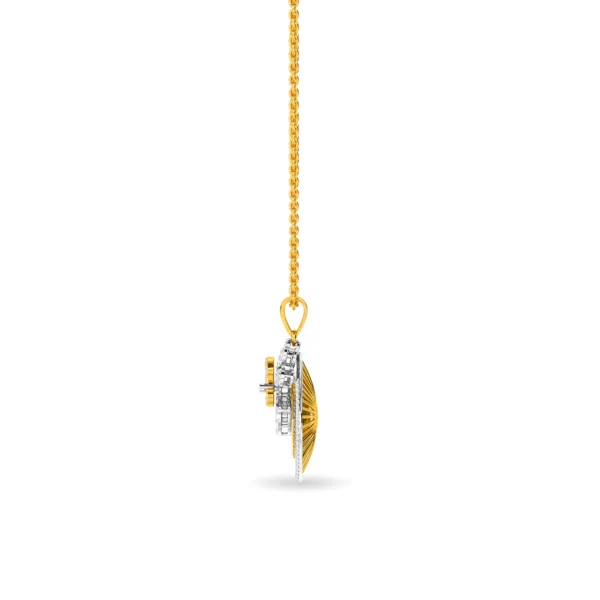 Chic Square Real Gold Lab Diamonds Pendant - Image 3