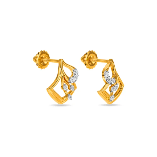 14KT Gold Lab Diamond Stud Earrings Sparkle with Brilliance - Image 2