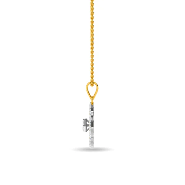 Gold Lab Diamonds Blossoming Beautiful Floral Design Pendant - Image 3