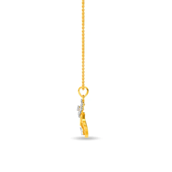 Gold Lab Diamond Delicate Flower Design Pendant - Image 3