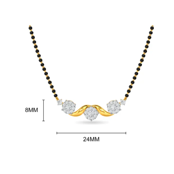 Buy Diamond Cluster Harmony Gold Mangalsutra - Image 3