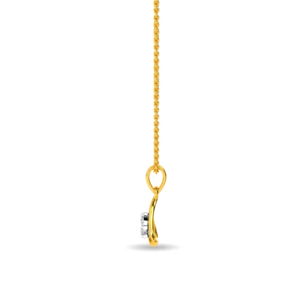Triangular Shape Pendant 14KT Gold Lab Diamond - Image 3