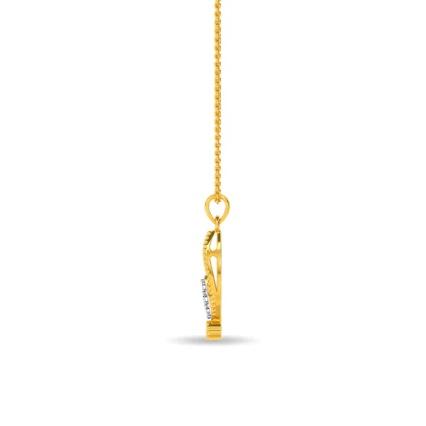 Gold Lab Diamonds Nature's Grace Leaf Drop Pendant - Image 4