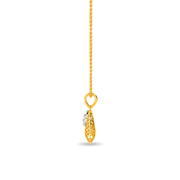 Oval Shape Gold Lab Diamonds Designer Pendant For Female - Image 4