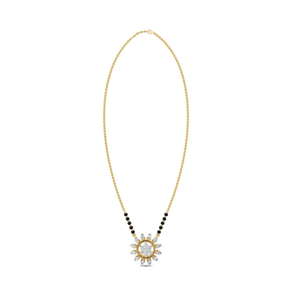 Radiant Sunburst Gold Diamond Mangalsutra