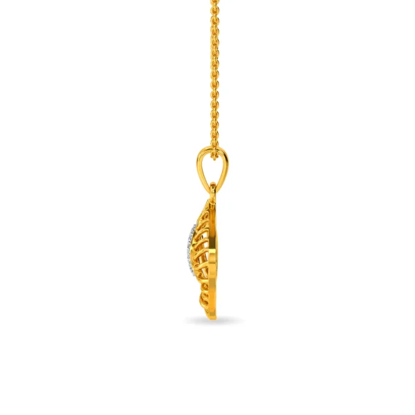 Oceanic Opulence Gold Lab Diamond Shankh Pendant - Image 4