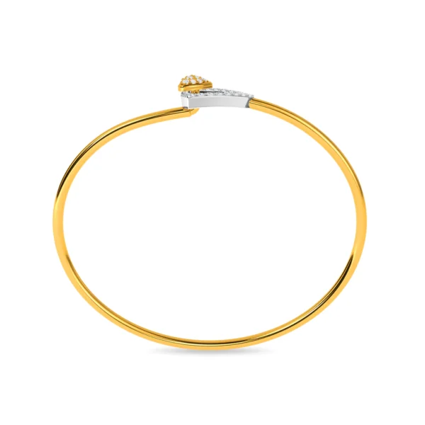 Triangular Charm Gold Lab Grown Diamond Bangle Bracelet - Image 2