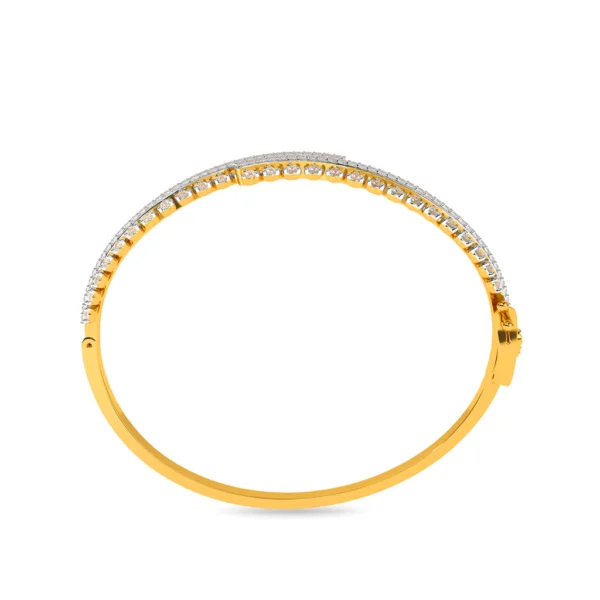 Intricate Gold Lab Grown Diamond Wave Pattern Bracelet - Image 3