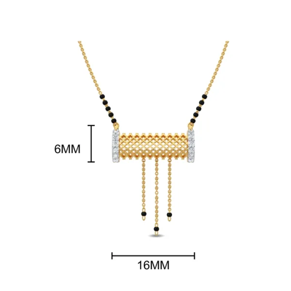 Buy Gold Diamond Weave Pattern Mangalsutra - Image 4