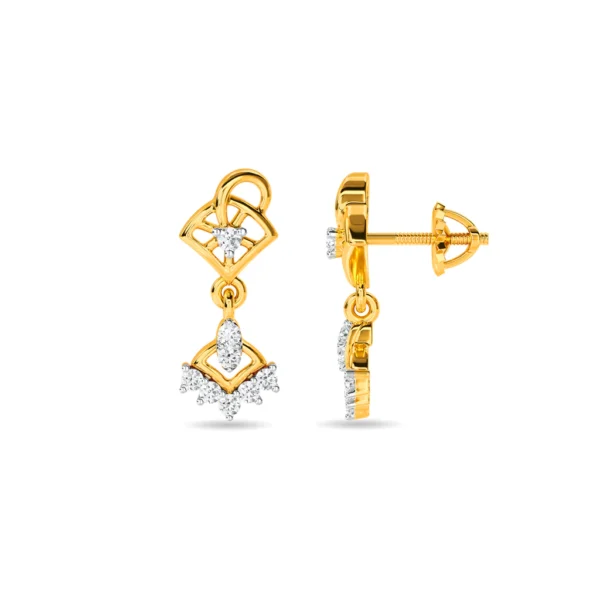 Gold Lab Diamond Dangle Cascade Earrings - Image 2