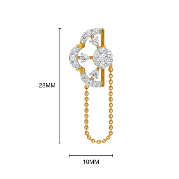 Gold Lab Diamond Chain Drop Chandelier Earrings - Image 3