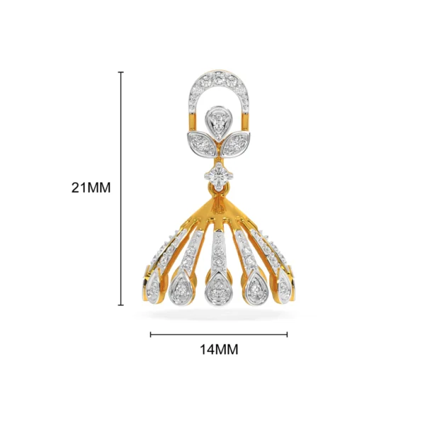 14KT Gold Lab Diamond Bridal Chandelier Earrings - Image 4
