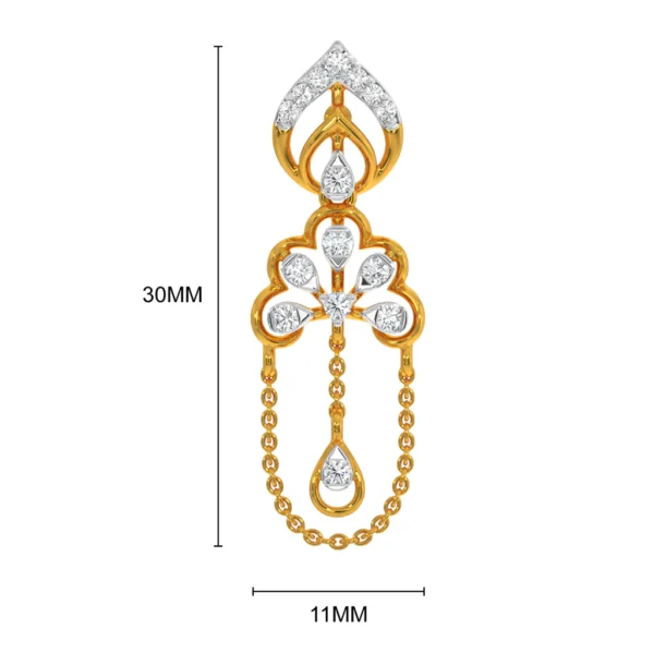 Regal Splendor Gold Lab Diamond Chandelier Drop Earrings - Image 3