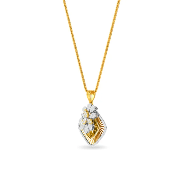 Chic Square Real Gold Lab Diamonds Pendant - Image 4