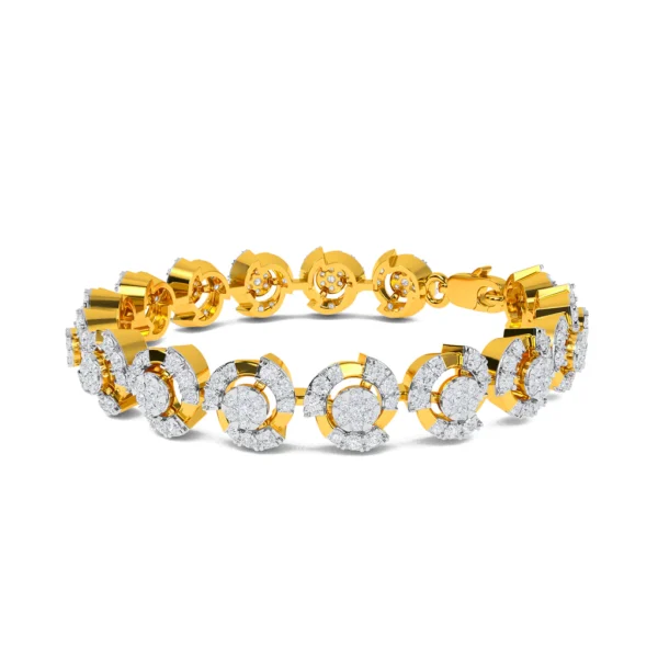 Bonded Loops Circle Links Gold Lab Diamond Bracelet - Image 4