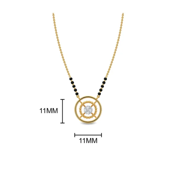 Holo Bids Circular Design Gold Diamond Mangalsutra - Image 3