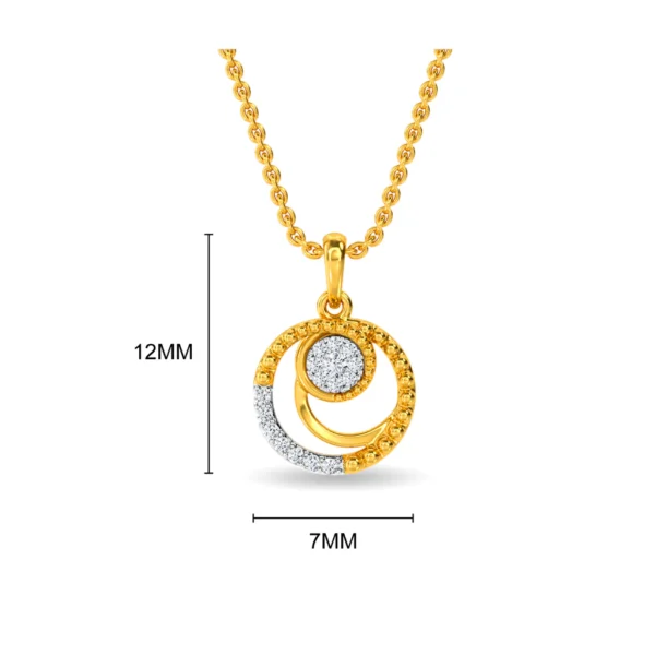 Radiant Orbit Gold Lab Diamond Circular Drop Pendant - Image 3