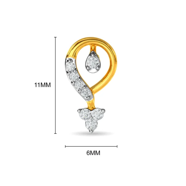 Contemporary Diamond Stud Earrings 14KT Gold - Image 3