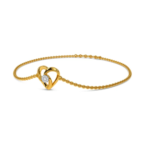 Cupid's Embrace Gold Lab Grown Diamond Love Heart Bracelet - Image 3