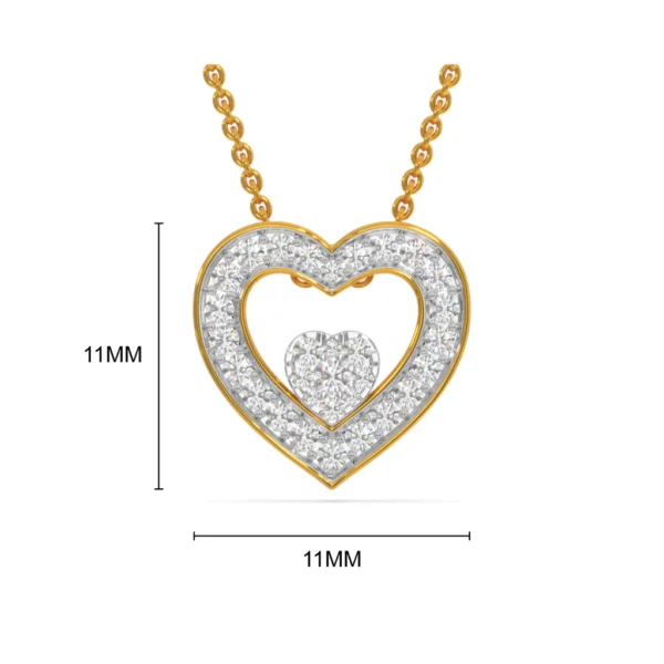 Gold Lab Diamonds Dazzling Duo Double Heart Pendant - Image 2