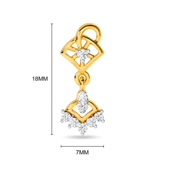 Gold Lab Diamond Dangle Cascade Earrings - Image 3