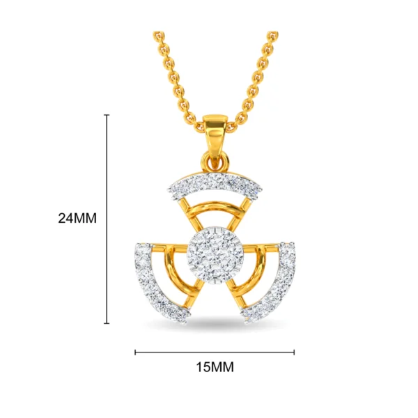 Golden Sparkle Lab Diamond Cluster Pendant in Yellow Gold - Image 2