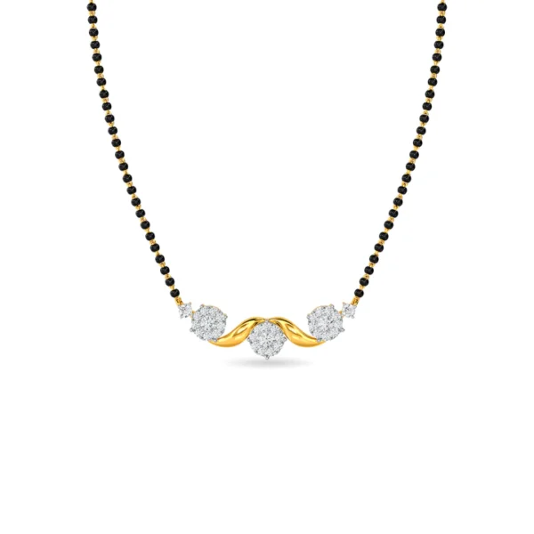 Buy Diamond Cluster Harmony Gold Mangalsutra - Image 4