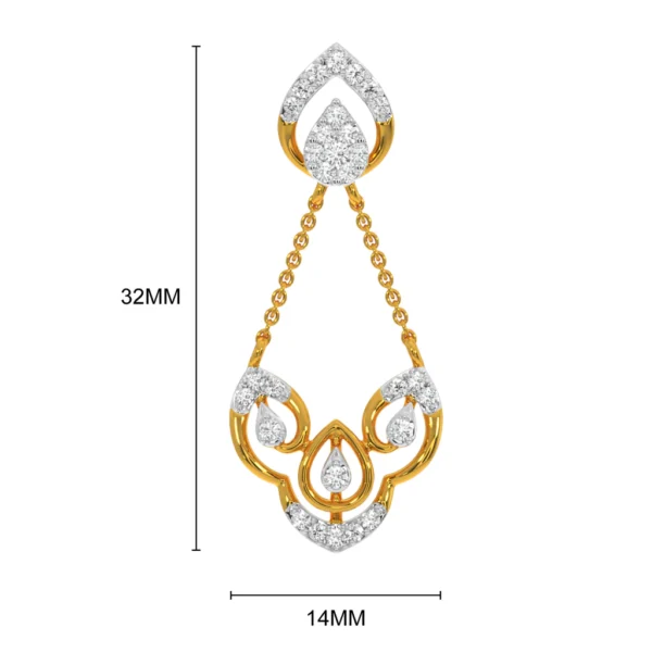 Gold Lab Diamond Dangle Drop Earrings for Women - Image 3