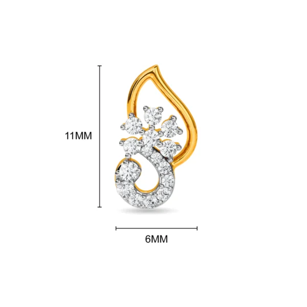 Floral Gold Lab Diamond Stud Earrings Nature's Elegance - Image 4